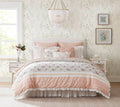 9 Piece Cotton Percale Comforter Set Blush Cal King California King Blush Polyester