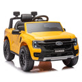 12V Kids Ride On Car W Parents Remote Control,Licensed Ford Ranger,2Wd,Rear Wheel Suspension,Low Start,Headlight,Horn,Mp3,Bluetooth,Adjustable Speed,Speed 1.86 4.97 Mph For Kids Aged 3 6. Yellow 50 99 Lbs Polypropylene