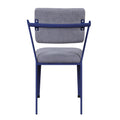 Grey And Blue Open Back Upholstered Office Chair Solid Grey Blue Office Rectangular Modern Office Chairs Solid Back Fabric Metal