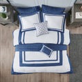 8 Piece Comforter And Quilt Set Collection Navy King Cal King King Navy Polyester