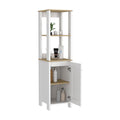 St. Clair Linen Cabinet, Two Interior Shelves, Two Open Shelves, Single Door Multicolor 4 Bathroom Freestanding Modern Particle Board Engineered Wood