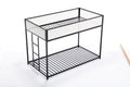 Adam Twin Twin Bunk Black With White Mesh Guard Rail Box Spring Not Required Twin Black Metal Bedroom Bunk Metal