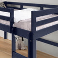 Lara Navy Blue Finish Twin Loft Bed Navy Blue Wood