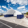 Ping Container Canopy Shelter Double Truss 40'X40'X15',22 Oz Pvc White Steel