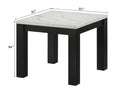 White Black 3 Piece Living Room Table Set Faux Marble Table Top Cocktail Table And Two Matching End Tables Wooden Furniture Black,White Primary Living Space Contemporary,Modern Wood