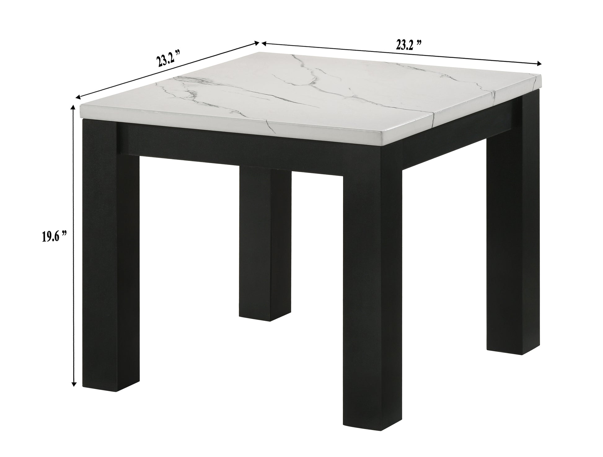White Black 3 Piece Living Room Table Set Faux Marble Table Top Cocktail Table And Two Matching End Tables Wooden Furniture Black,White Primary Living Space Contemporary,Modern Wood