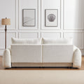 Lamb'S Wool 2 Seater Cushion Sofa 90'' Comfortable Sofa For Living Room Bedroom And Other Casual Spaces Lamb'S Wool Sofa With 2 Cushions And 2 Ball Pillows. Beige Two Sets Beige Foam Fabric 4 Seat