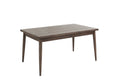 Modern 7Pc Dining Set Ash Walnut Finish Dining Table 6X Side Chairs Foam Cushion Fabric Upholstery Unique Back Design Wood Dining Room Rubberwood Rectangular Dining Table With Chair Upholstered Chair Wood Walnut Solid Back Seats 6