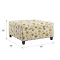 Foria Yellow Floral Storage Ottoman Bright Yellow,White Polyester Yellow Floral Rectangle Foam Engineered Wood