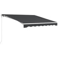 Outsunny 10' X 8' Electric Awning, Retractable Awning, Uv Protection Sun Shade Shelter With Remote Controller And Manual Crank Handle For Deck, Balcony, Yard, Dark Gray Gray Aluminum