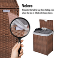 Laundry Hamper With Lid Pe Rattan Powder Coating Frame Clothes Hampers With 02 Removable Bags, 100L, Brown Color 1 Brown Foldable Bathroom American Design,American Traditional Wicker