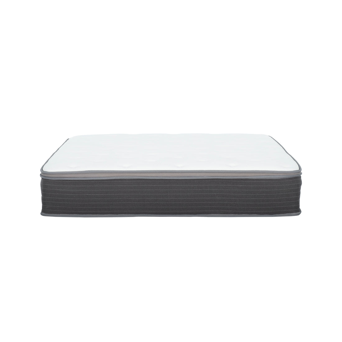 Plush 10 In. Queen Size Hybrid Pocket Spring Mattress In A Box, Gel Memory Foam Mattress For Comfortable Sleep, White Gray Grey White Bedroom Modern Memory Foam Polyester Queen