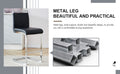 Table And Chair Set. A Rectangular Glass Dining Table With A 0.4 Inch Tempered Glass Tabletop And Mdf Board V Shaped Bracket, Paired With Chairs Consisting Of Pu Seat Cushions And Silver Metal Legs. Black Seats 4 Tempered Glass