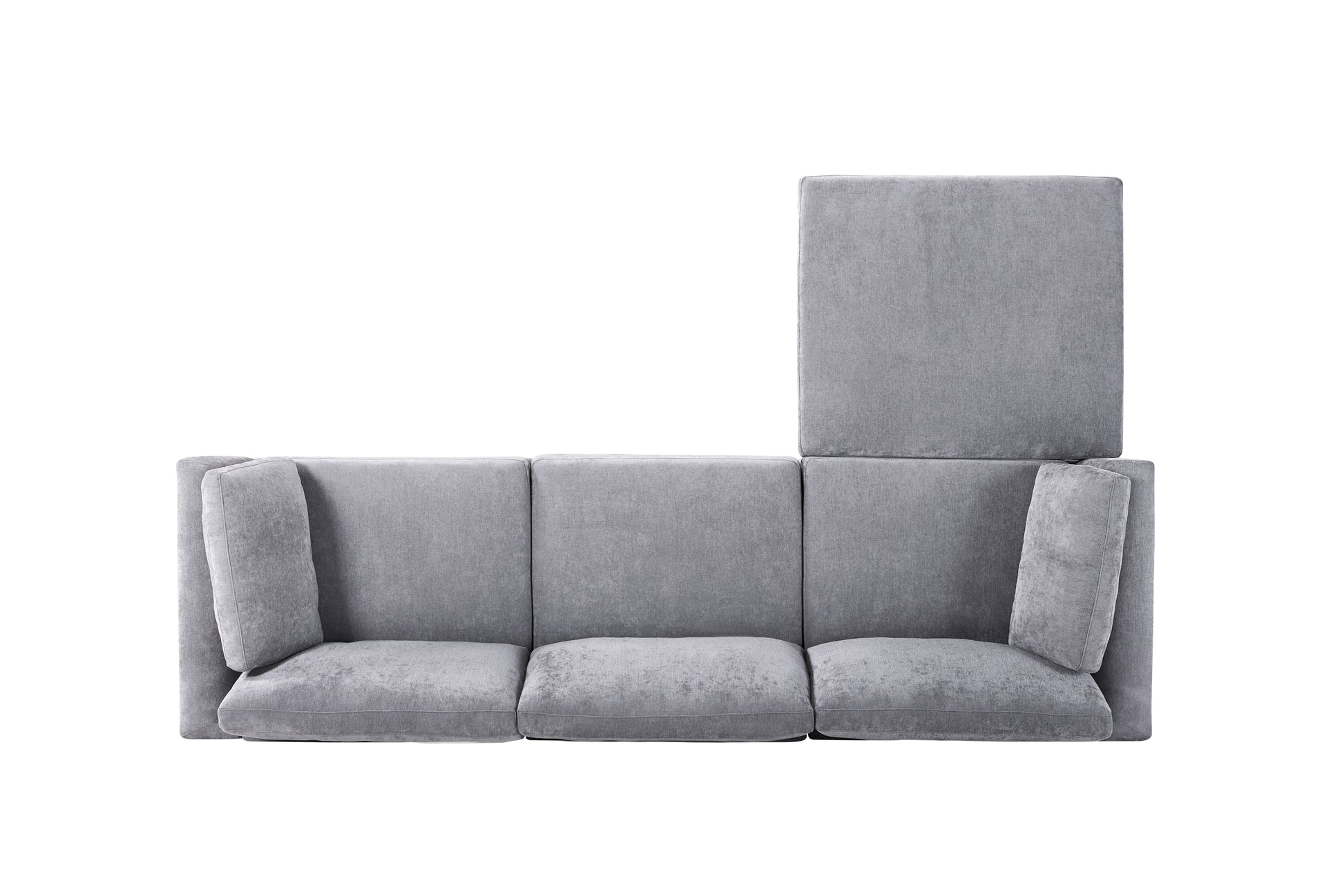 Modular Grey Sofa Fabric, Simple And Grand, The Seat And Back Is Very Soft. This Is Also A Knock Down Sofa Grey Brown Chenille Wood Primary Living Space Medium Firm Light Duty Victorian Rectangle Acacia Rolled Arms Chenille 4 Seat