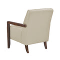 Modern Style Accent Chair Beige Leather Upholstered Tufted Detail Walnut Finish Wood Furniture 1Pc Beige Primary Living Space Contemporary,Modern Plywood