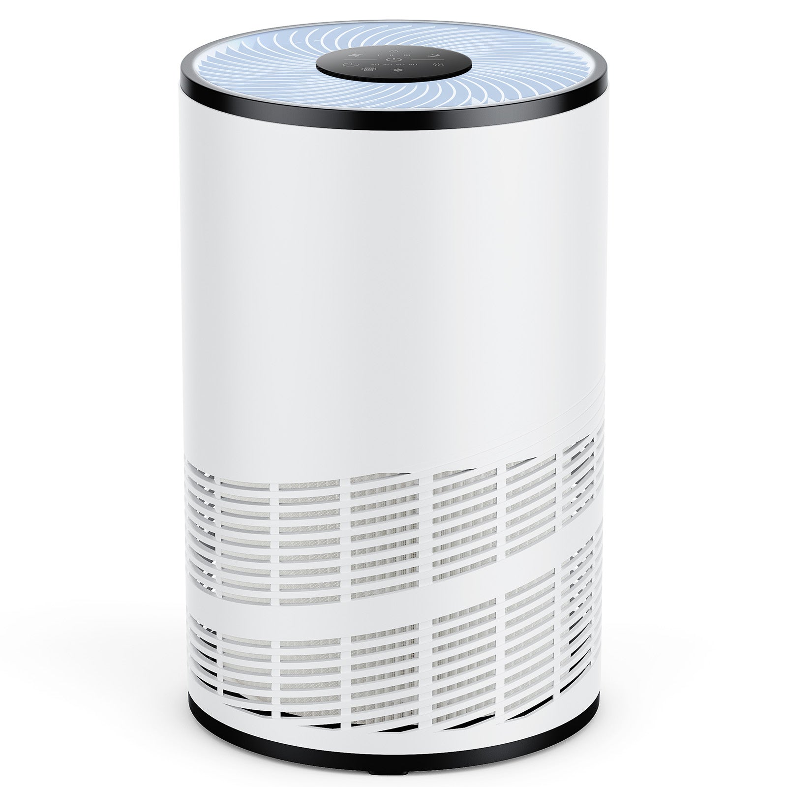 Portable Air Purifiers With Air Quality Monitor For Home Bedroom Large Room Covers Up To 1200Ft , 360 Outlet Air Cleaner, 25Db Sleep Mode White Plastic