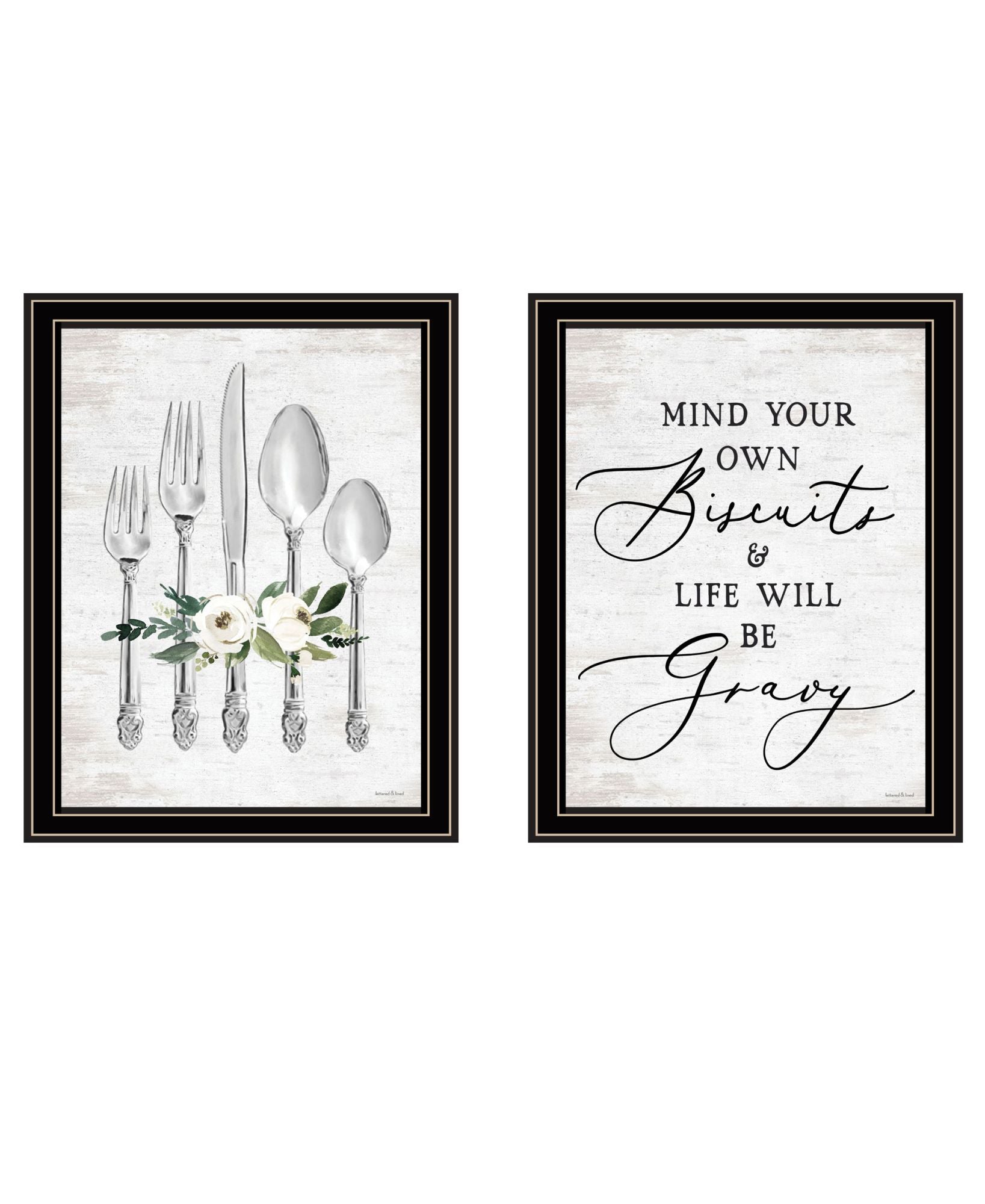 "Ready To Dine Humor" Framed Wall Art For Living Room, Wall Art Print For Home Decor, Bedroom Wall Art By Lettered & Lined Multicolor Wood Paper