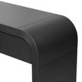 Unique Modern Rounded And Smooth Surface Console Table With 2 Drawers For Living Room And Entryway Black Black Primary Living Space Drawers Glossy Mdf