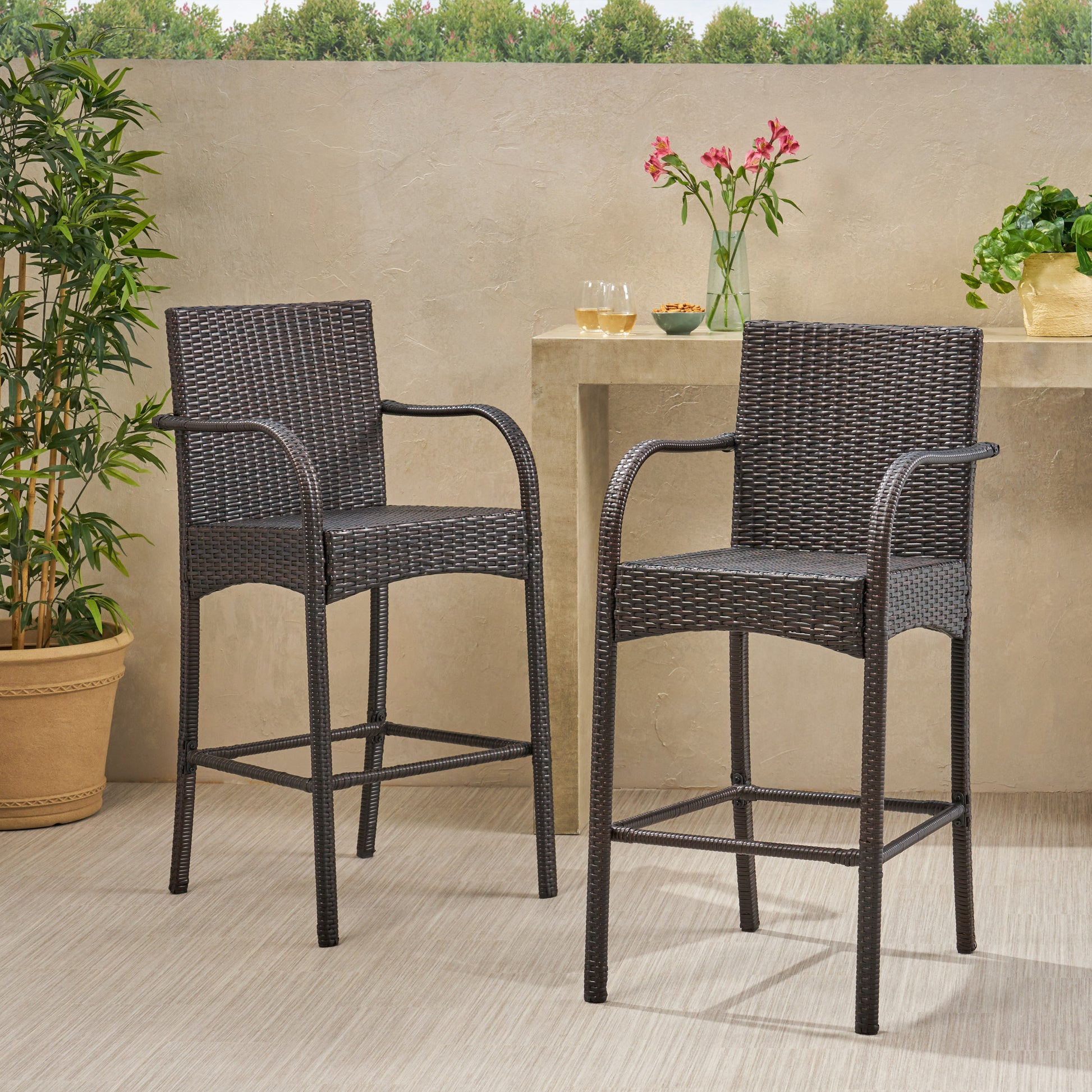 Cascada Kd Barstool Chair Brown Rattan