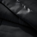 Lightweight Down Alternative Blanket With Satin Trim Black King Black Polyester