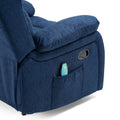 Massage Recliner Navy Blue Fabric