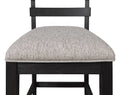2Pc Black Gray Counter Height Chair Upholstered Seat Ladder Back Wooden Dining Room Furniture Black,Gray Dining Room Contemporary,Modern Bar Stools Ladder Back Set Of 2 Wood