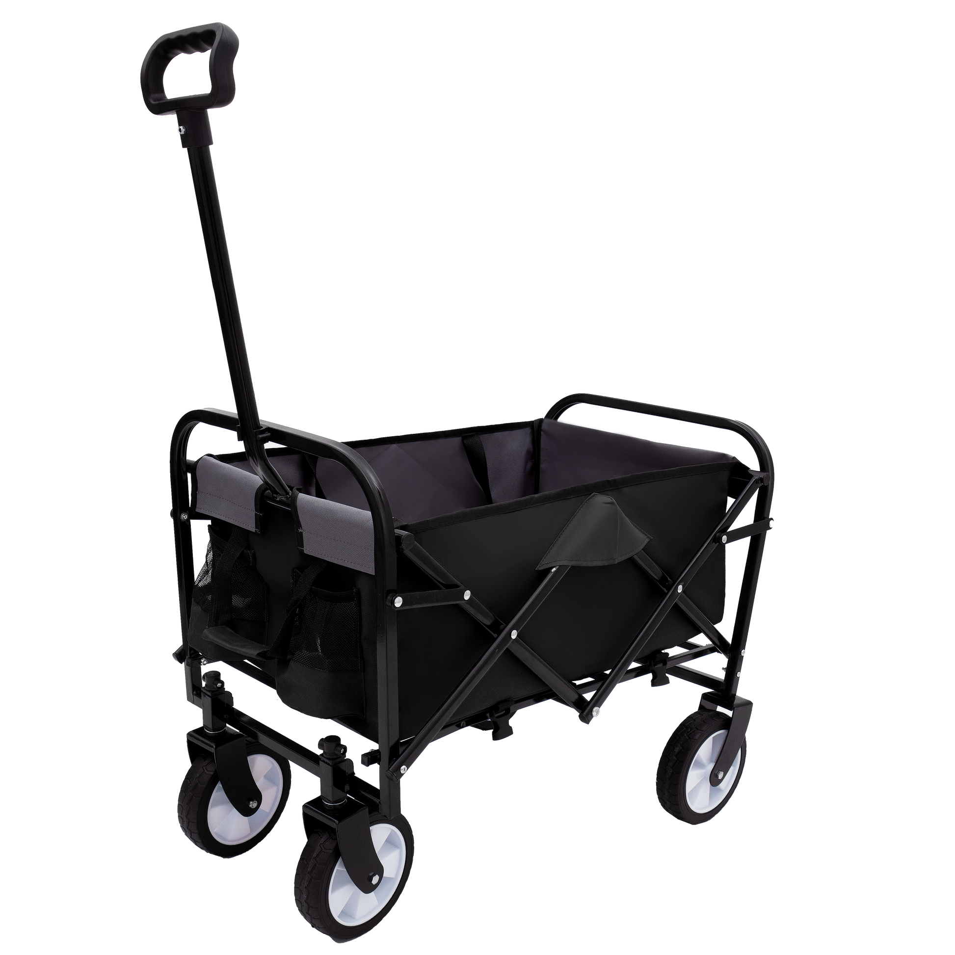 Minimeetall Multi Use Bag,Collapsible Foldable Wagon Cart Beach Wagon Heavy Duty Utility Cart Utility Wagon Grocery Cart For For Camping 3Pcs Plastic Liner Bag Coverblack Black Steel
