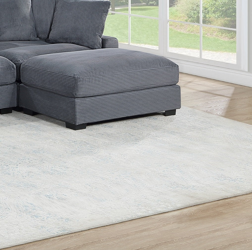 Living Room Furniture 1Pc Ottoman Dark Gray Corduroy Soft Cushion Cocktail Ottoman Wood Legs Dark Gray Primary Living Space Grey Contemporary,Modern Rectangle Corduroy