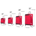 Softside Upright Luggage Set Expandable, Lightweight,4 Piece 20 24 28 32 Red Contemporary Fabric