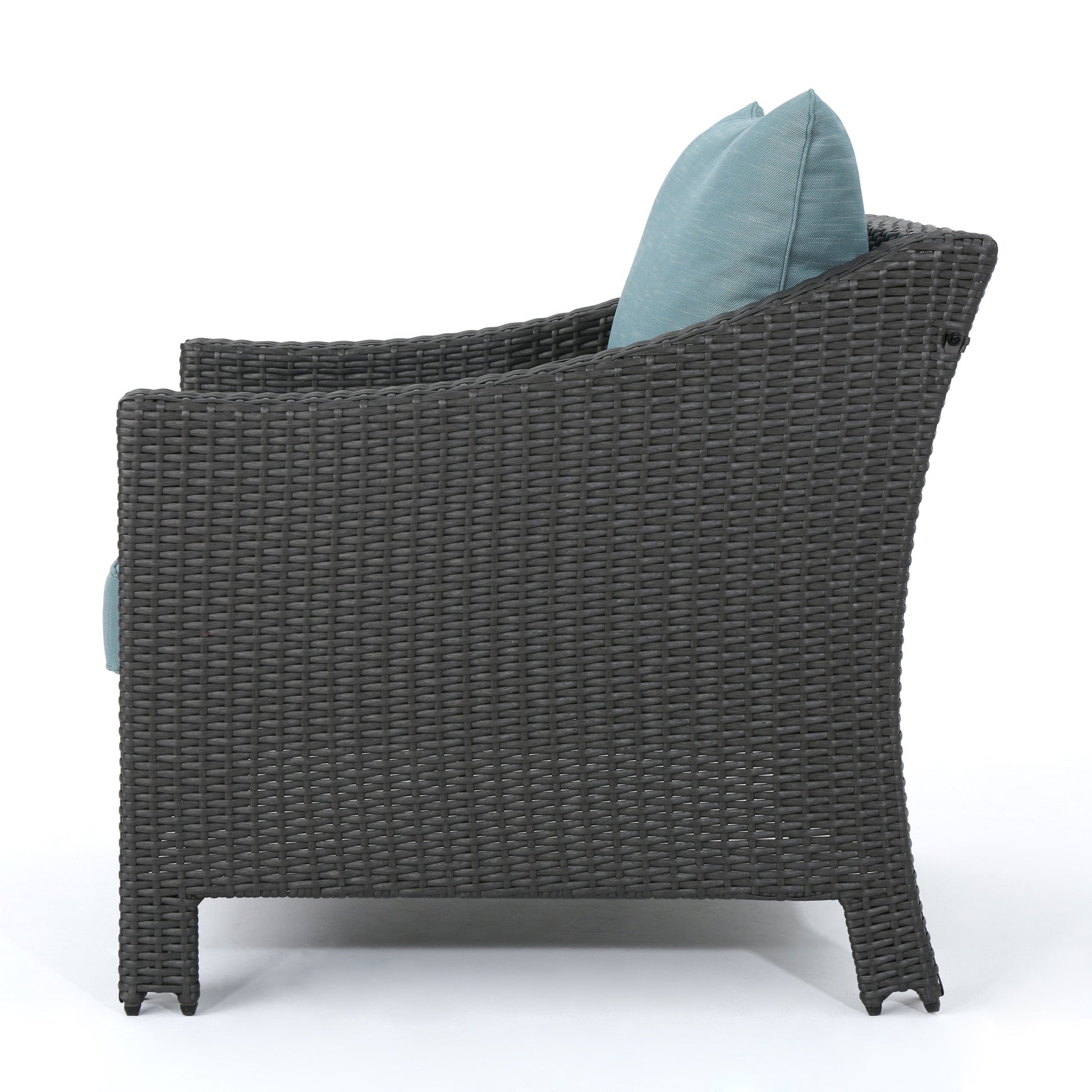 Antibes Armchair Grey Pe Rattan Iron Waterproof Fabric