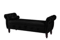 48.3 Inch Storage Bench, Modern Velvet Ottoman, Large Capacity Storage Bench With Armrest, Suitable For Living Room, Bedroom H Black Armrest Black Brown Velvet Primary Living Space Black Modern,Sporty Eucalyptus Wood Internal Storage Upholstered Metal &