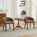 Hand Pulled Buckle Decoration Pu Dining Chair,Accent Leisure Chair, Mid Century Modern Arm Chair With Solid Wood Armrests And Legs, 1 Seat Cushioned Sofa For Living Room Bedroom,Brown Color,Sw1865Br Brown American Design Rubberwood Foam Pu