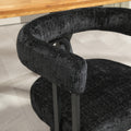 Coolmore Contemporary Designed Velvet Fabric Upholstered Accent Dining Chair Barrel Side Chairs Kitchen Armchair For Living Room Set Of 2 Black Chenille Black Foam Chenille