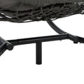 2 Persons Egg Chair With Stand Indoor Outdoor Swing Chair Patio Wicker Hanging Egg Chair Hanging Basket Chair With Stand For Bedroom Living Room Balcony Gray Steel