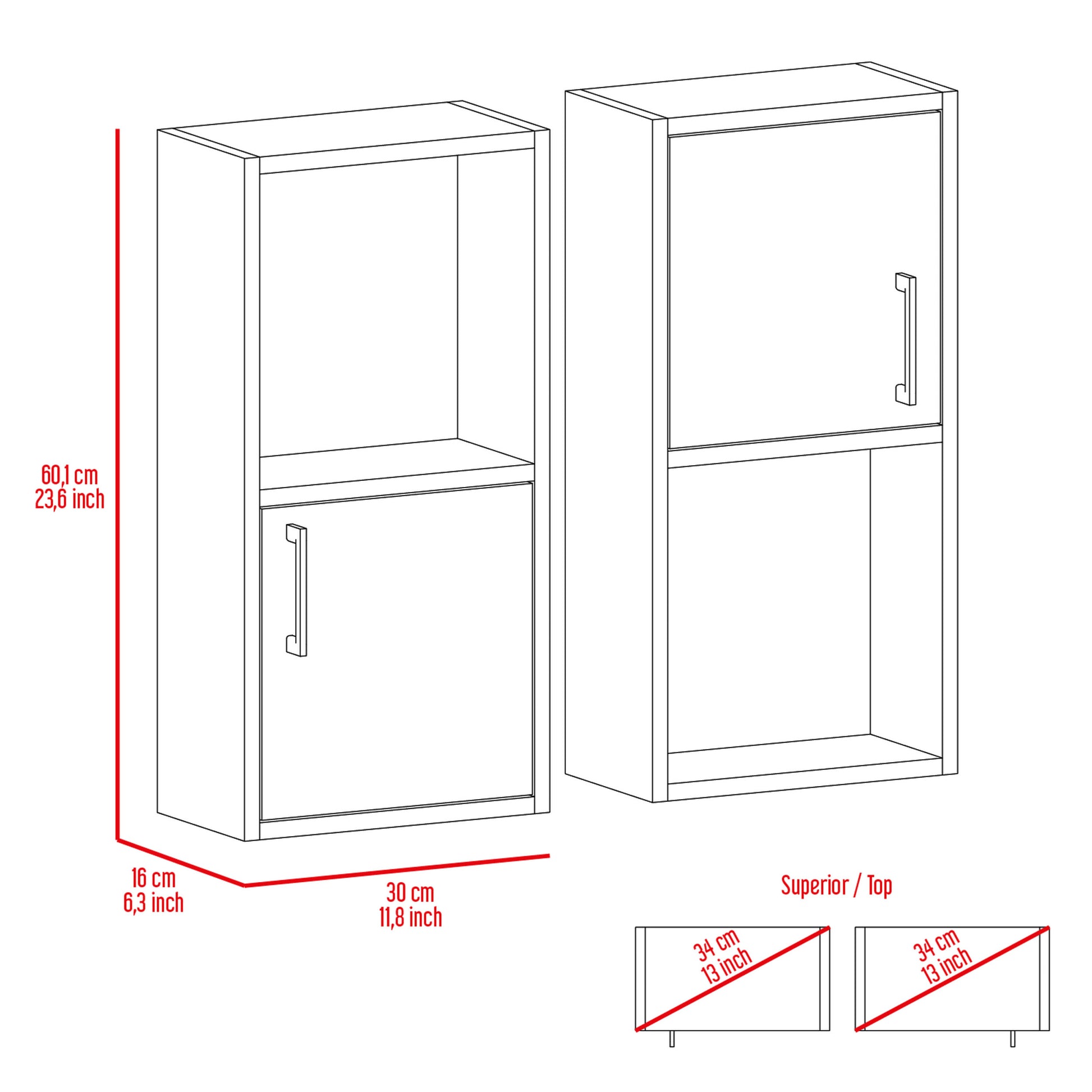 Oba 2 Pc Wall Mounted Bathroom Medicine Cabinet With Open And Closed Storage 2 White 2 4 Bathroom Freestanding Modern Particle Board Engineered Wood