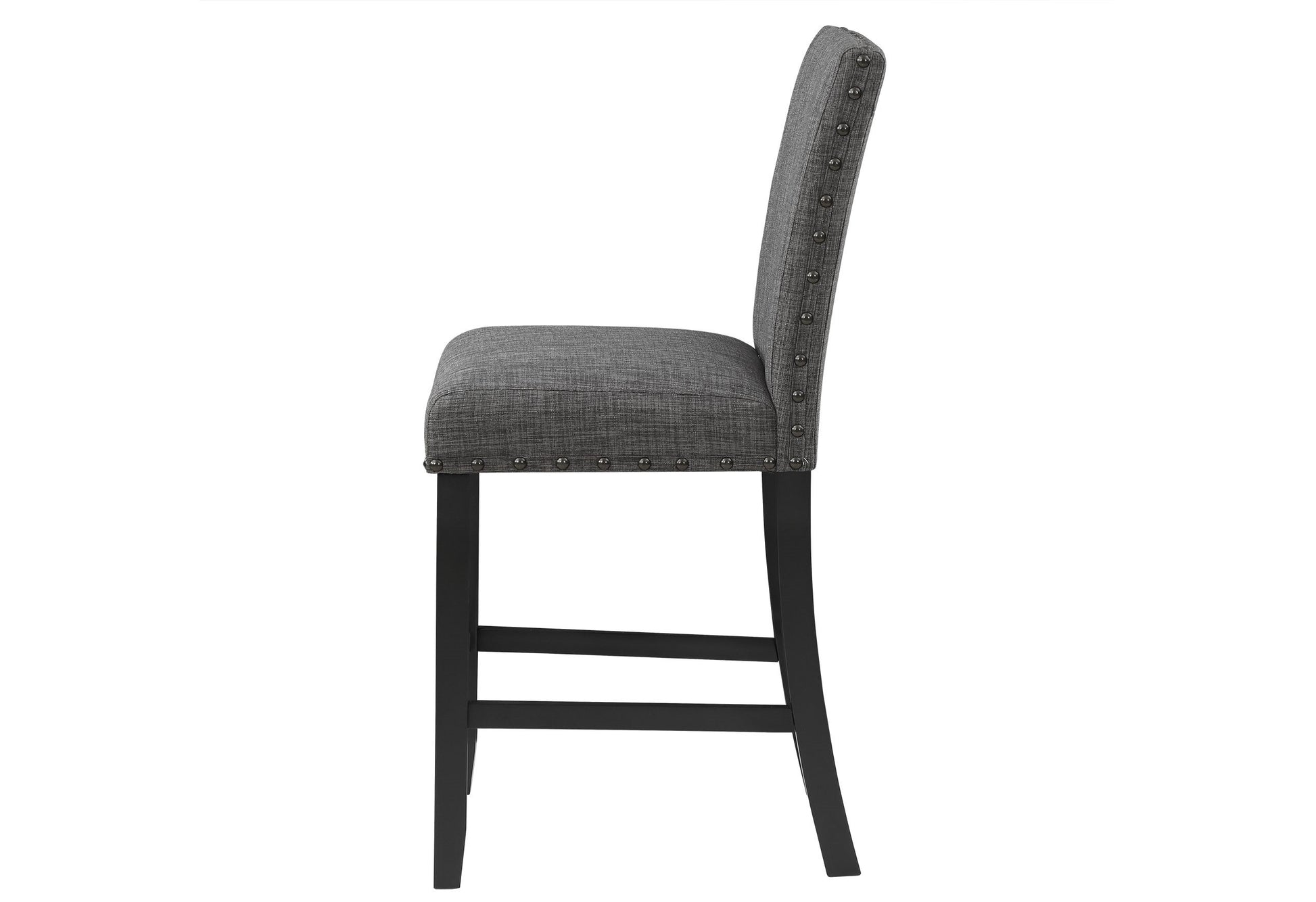 Marian Dark Gray Bar Stool Kit Of 2 Solid Gray Dining Room Foam Rectangular Wipe Clean Casual Bar Stools Rubberwood Solid Back Set Of 2 Foam Fabric