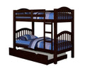 Espresso Twin Over Twin Bunk Bed With Built In Ladder Espresso Espresso Primary Living Space Pine Wood