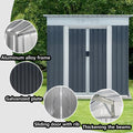 Outdoor Storage Sheds 6Ftx4Ft Pent Roof Grey Grey Garden & Outdoor Metal