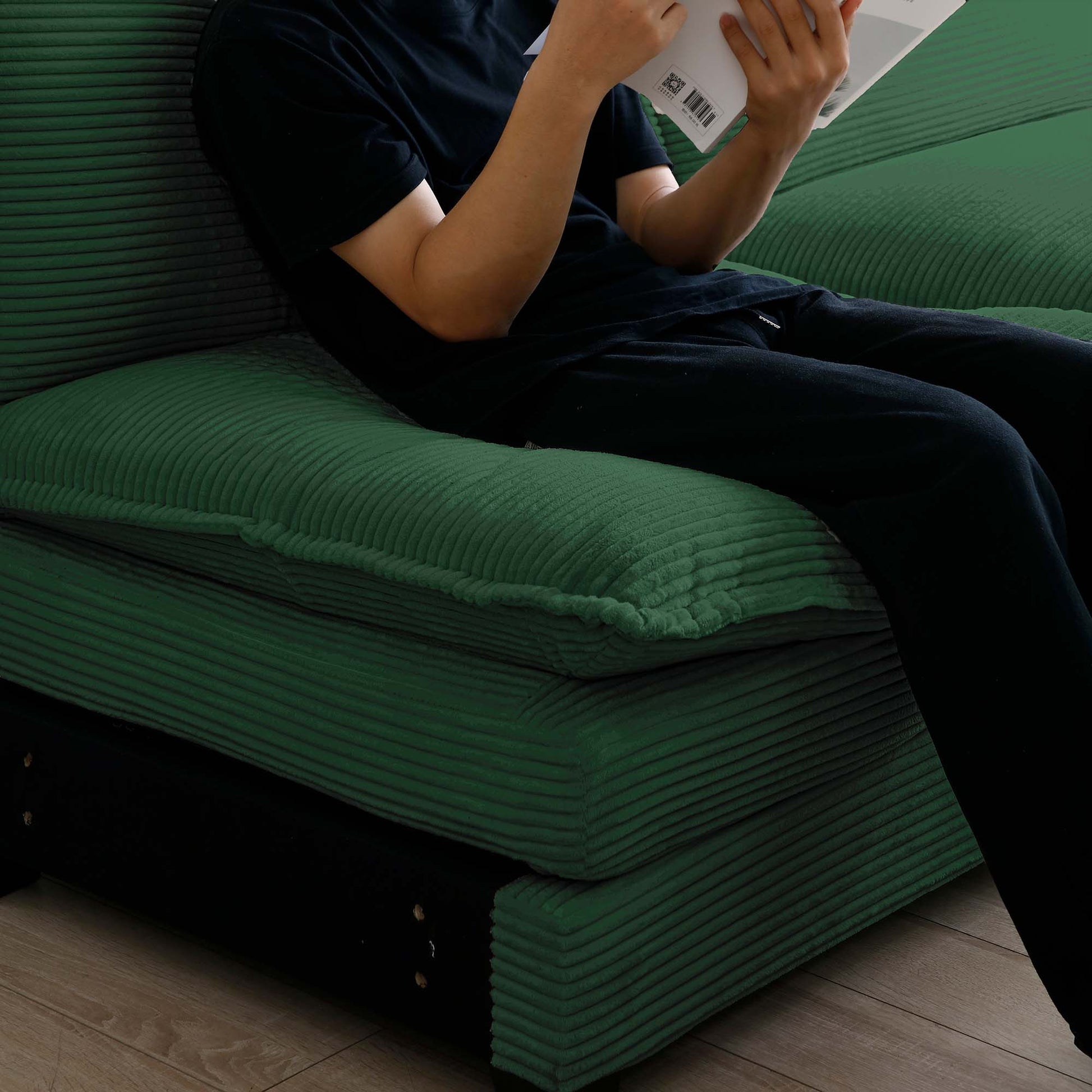 Luxurious And Sophisticated Sofa Set With Soft Cushions And Pillows, Sofa Set For Living Rooms And Clubs As Well As Home Theaters, Consisting Of Two Single Sofas And A 2 Seaters Sofas Ingreen Corduro Green Corduroy 4 Seat