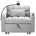 Convertible Sleeper Chair Sofa Bed Adjustable Pull Out Sleeper Chair Bed Multi Pockets Folding Sofa Bed For Living Room Bedroom Small Space,3 In 1 Sofa Bed Grey Velvet Wood Soft Tufted Back Heavy Duty American Design,American Traditional Square Arms