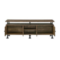 Rustic Oak And Black 2 Shelf Tv Stand Black,Rustic Primary Living Space 60 Inches 60 69 Inches Industrial Wood Metal