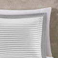 Reversible Yarn Dyed Stripe Down Alternative Comforter Set King White Gray Microfiber