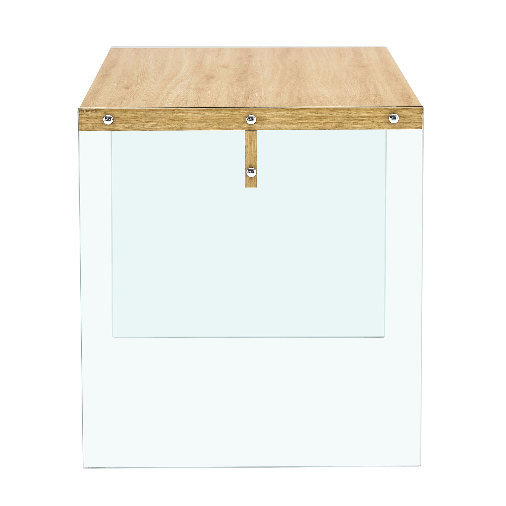 The Top Of The Coffee Table Is Made Of Medium Density Fiberboard And Wooden Stickers, With Transparent Tempered Glass On Both Sides. The Design Is Simple And Elegant, With A Sturdy Structure. Wood Mdf Glass