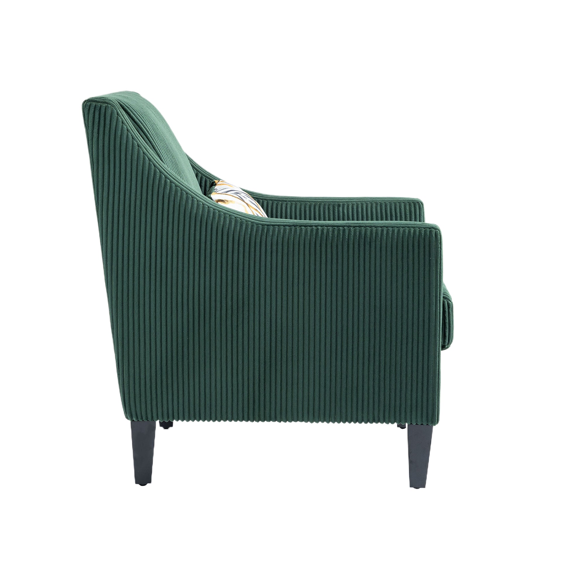 Coolmore Modern Accent Chair,Upholstered Armchair With Scooped Arms For Bedroom,Apartment,Studio,Office,Waiting Room Emerald Corduroy Emerald Primary Living Space Foam Corduroy