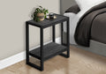 Accent Table, Side, End, Nightstand, Lamp, Living Room, Bedroom, Black Laminate, Black Metal, Industrial Black Mdf