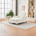 Modern Mid Century Indoor Oversized Chaise Lounger Comfort Sleeper Sofa With Soild Wood Legs White Foam 1 Seat