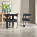 Coolmore Contemporary Designed Velvet Fabric Upholstered Accent Dining Chair Barrel Side Chairs Kitchen Armchair For Living Room Set Of 2 Black Chenille Black Foam Chenille