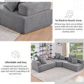 Oversized Modular L Shaped Sectional Sofa,Luxury Boucle Floor Couch Set,Convertible Sleeper Couch,Spacious Foam Filled Sofa Bed For Living Room,3 Pc Free Combination,2 Colors Gray Boucle 5 Seat