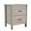 Toolless Assembly Nightstand Oak Mdf