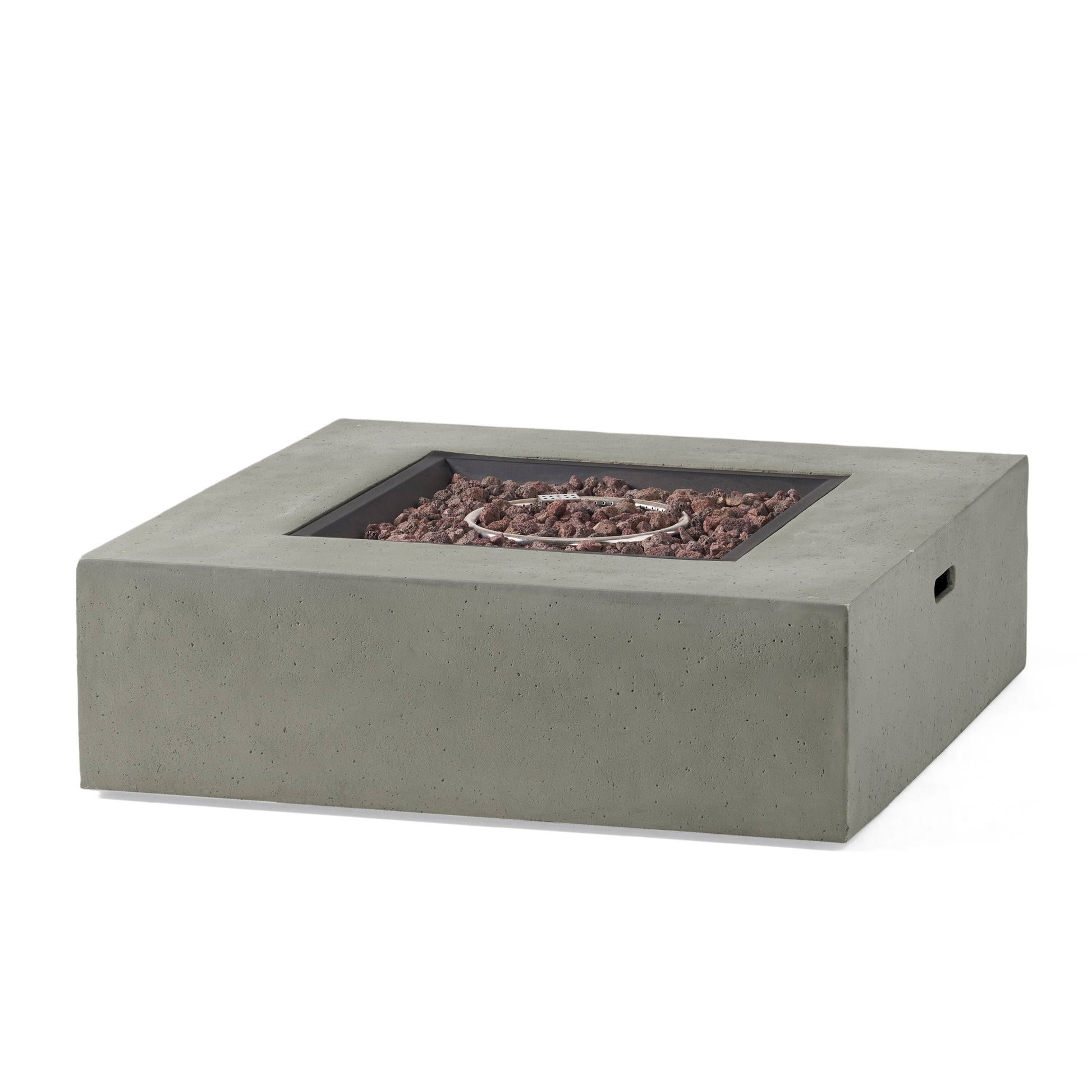 50000 Btu Square Mgo Fire Table Tank Outside Tank Cover Not Included Light Grey Magnesium Oxide